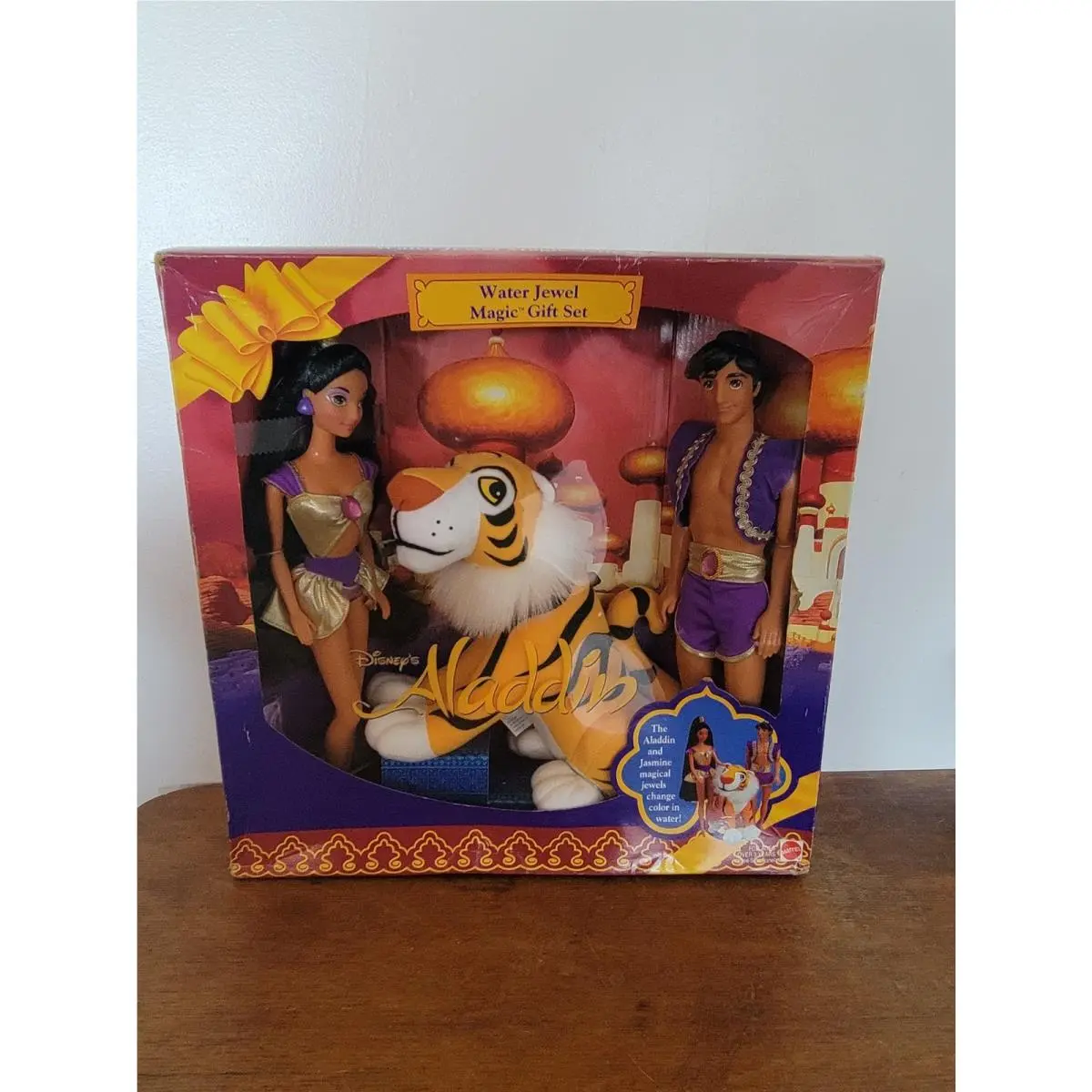 1994 Disney Aladdin Water Jewel Magic Gift Set Jasmine/rajah/aladdin Nrfb