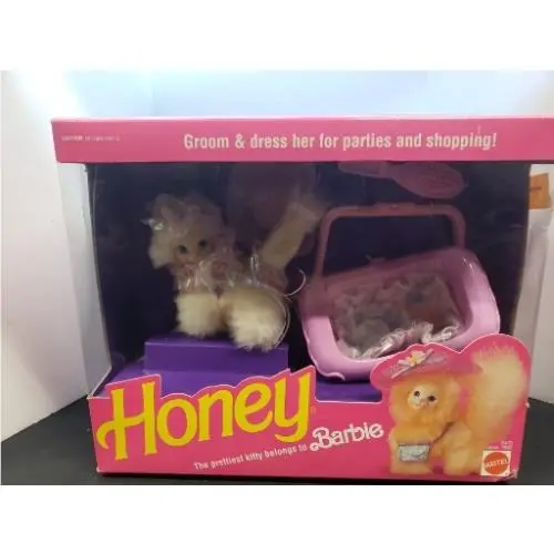 Mattel 1991 Vintage Pet Cat Honey Kitty Barbie Doll Set 5470 Nrfb