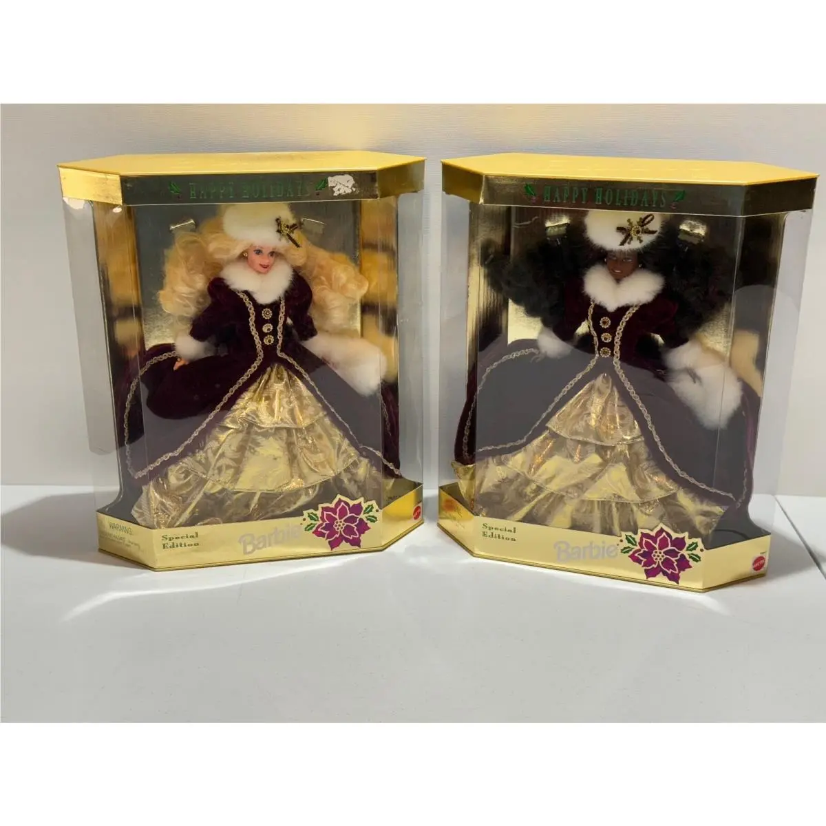 Vintage Set OF 1996 Special Edition Happy Holiday Barbies
