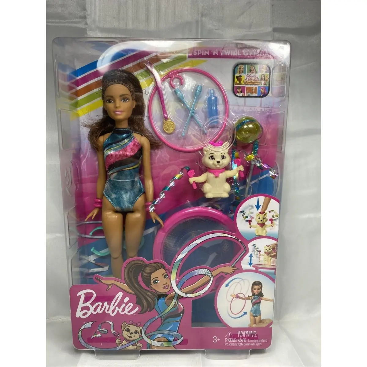Barbie Dreamhouse Adventures Teresa Spin `n Twirl Gymnast Doll and Pet Playset
