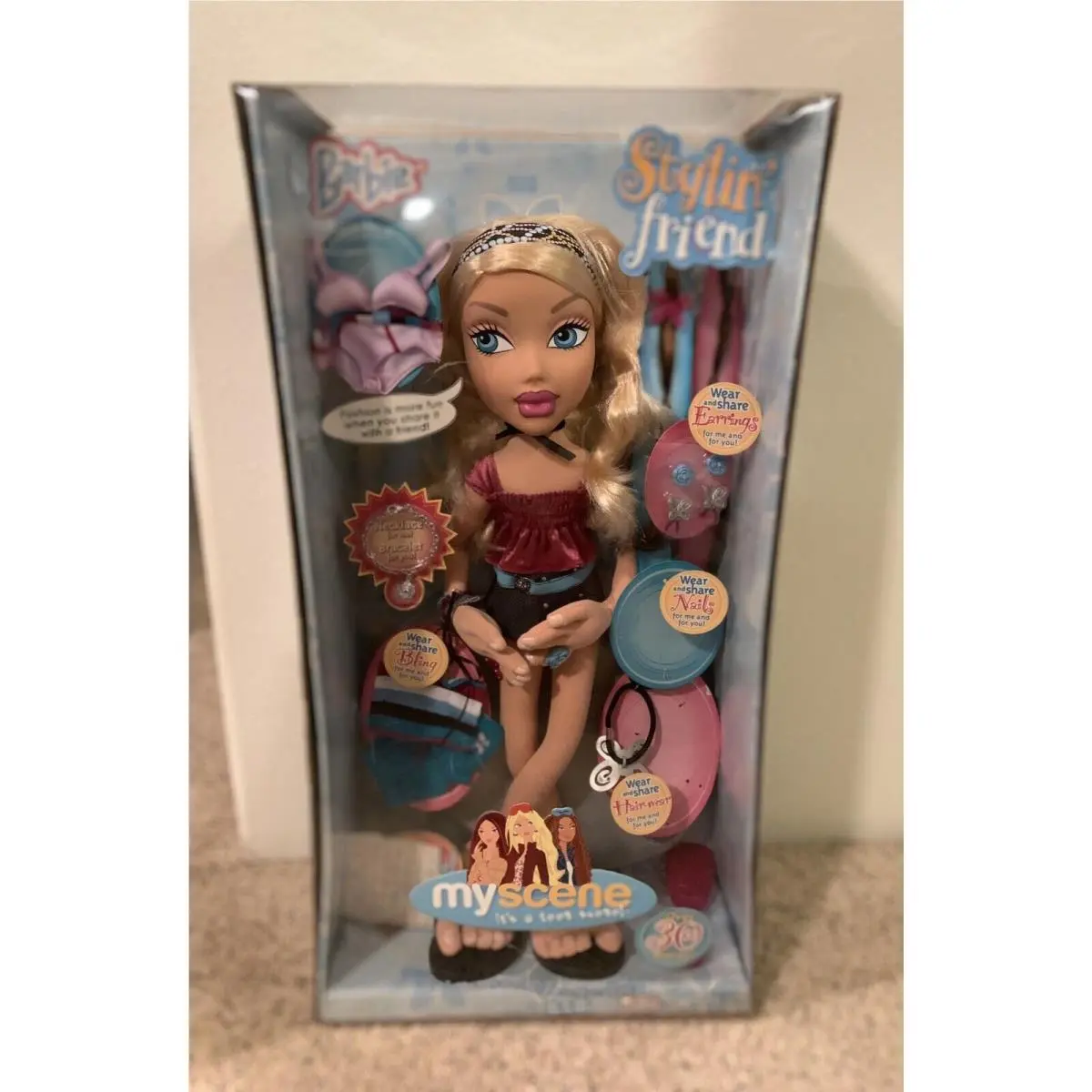 2004 Mattel My Scene Stylin` Friend Pose-able Barbie 24 Soft Body Doll. Nrfb