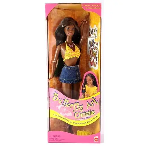 Barbie Butterfly Art Christie African American Doll 1998 Mattel 20360 Nrfb