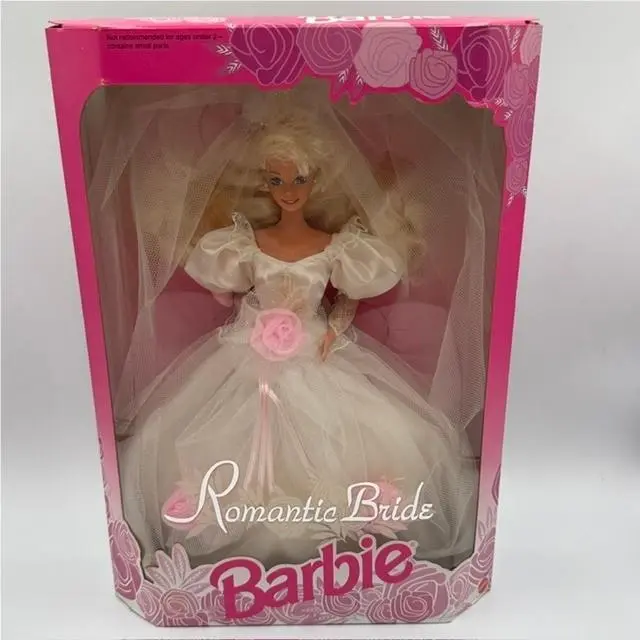 Mattel 1992 Romantic Bride Barbie Doll Vintage 1861 Nrfb White Wedding Gown Rose