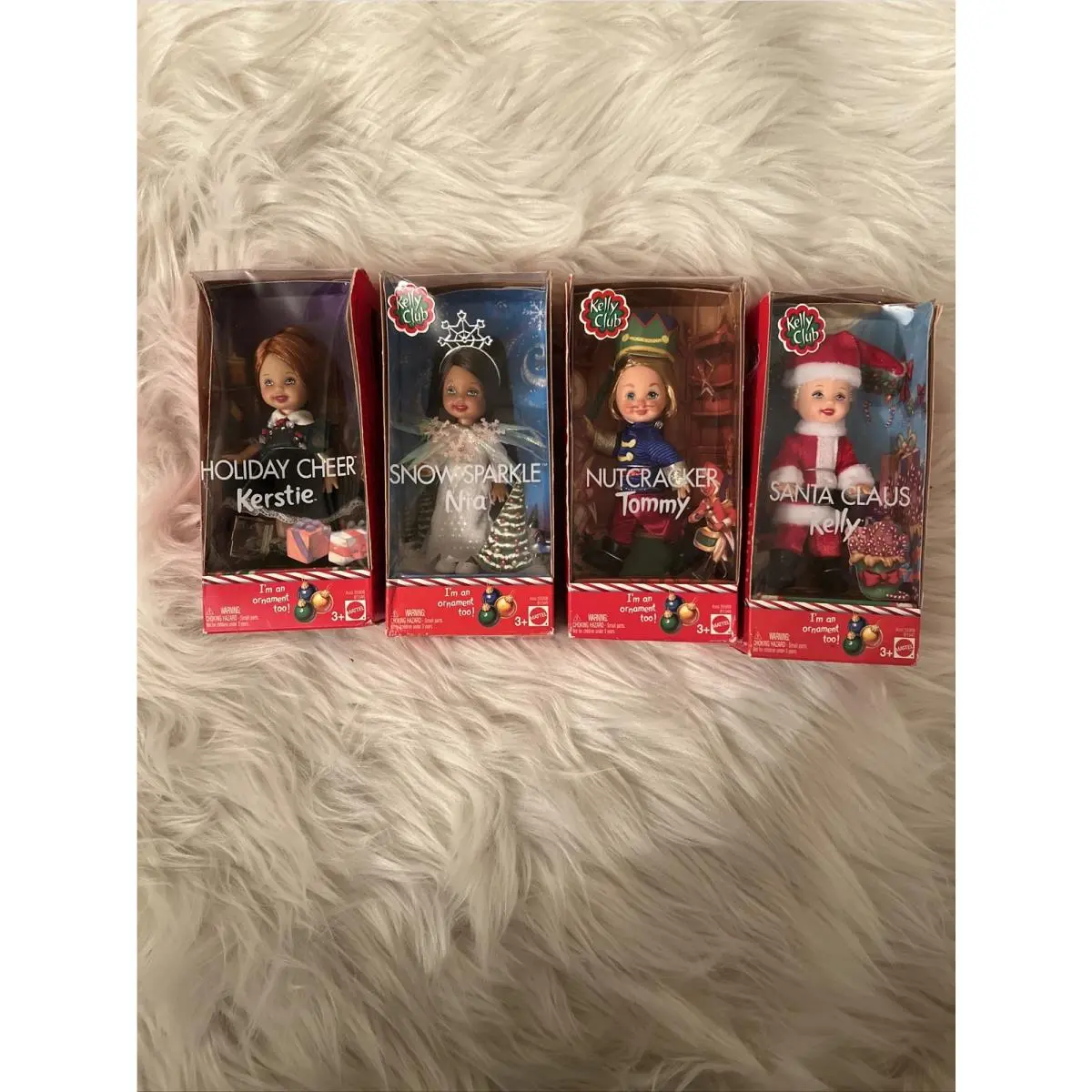 Holiday Christmas Barbie Cheer Nutcracker Tommy Santa Kelly Snow Sparkle 2003