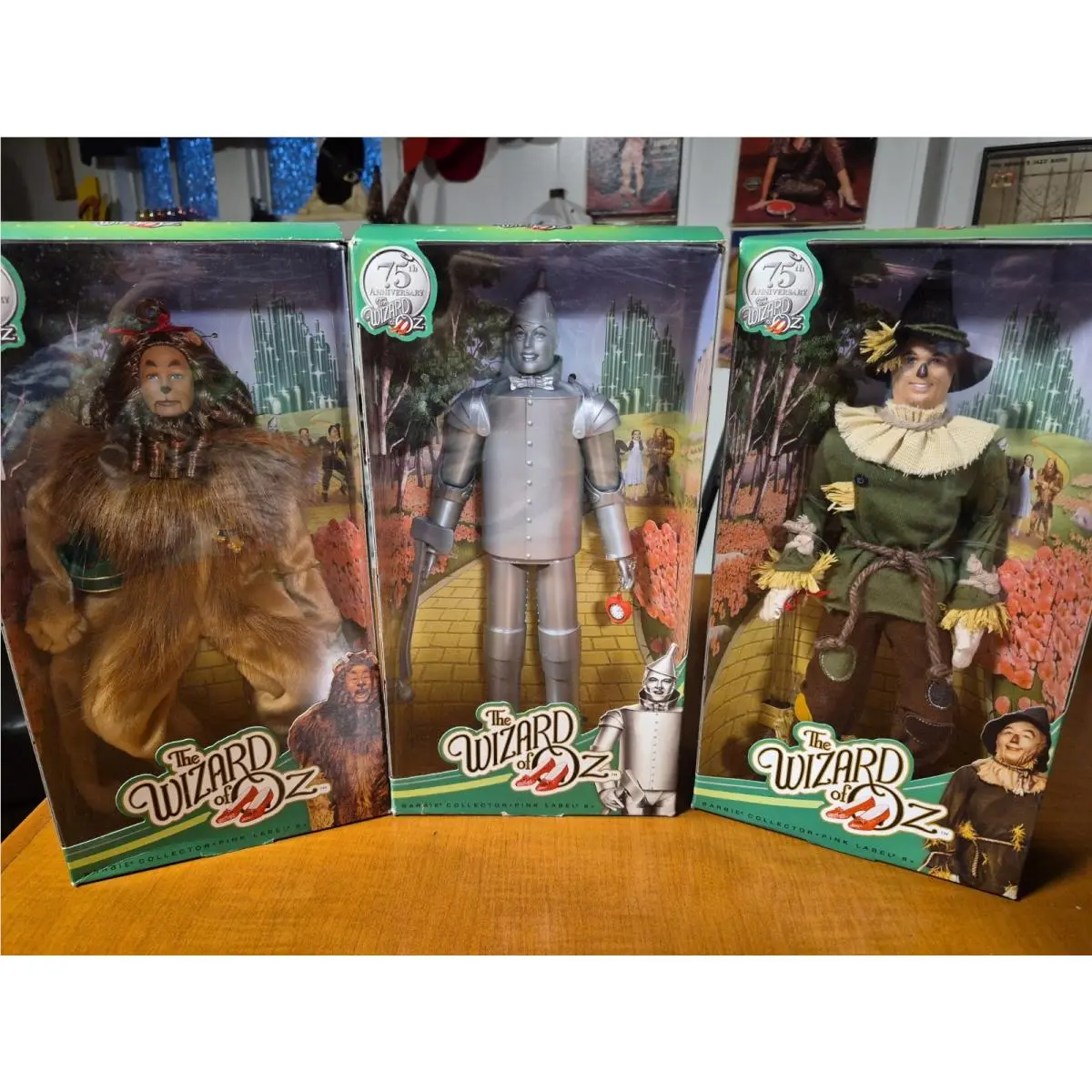 The Wizard Of Oz Scarecrow Lion Tin Man Barbie Collection Pink Label 2013