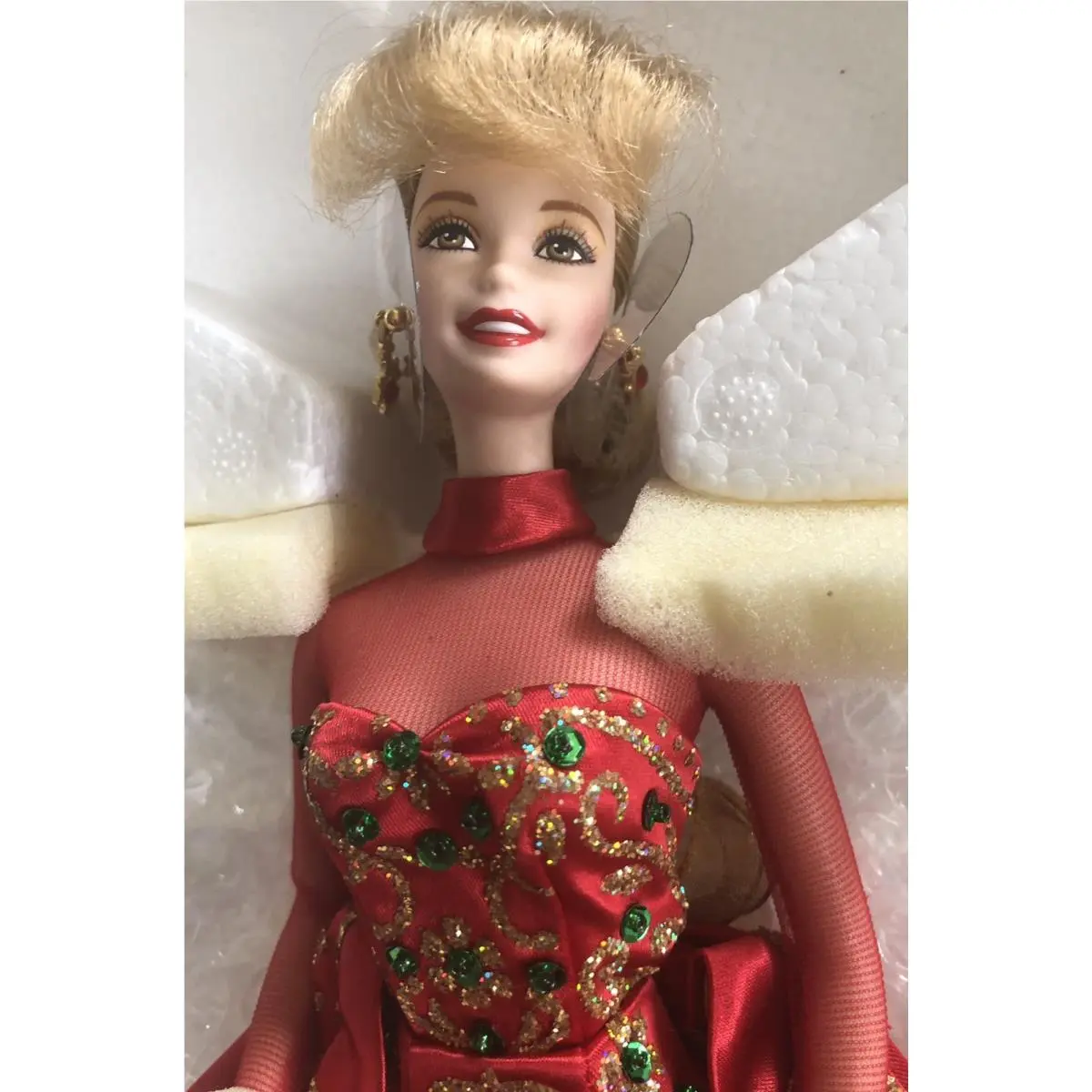 1998 Holiday Gift Barbie Porcelain Doll with Earrings Shoes