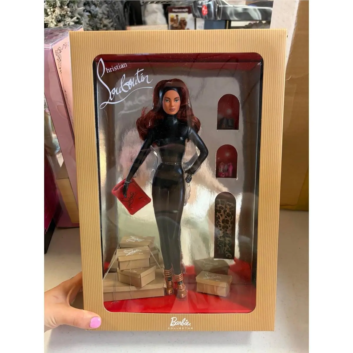 Barbie Doll By Christian Louboutin Cat Burglar Nrfb - 2009 Gold Edition