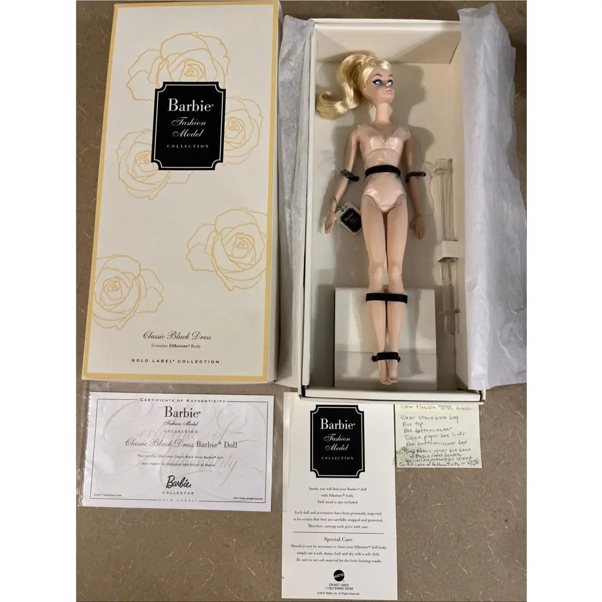 Mattel Barbie Fashion Model Collection Gold Label DKN07 Silk Lingerie Blonde