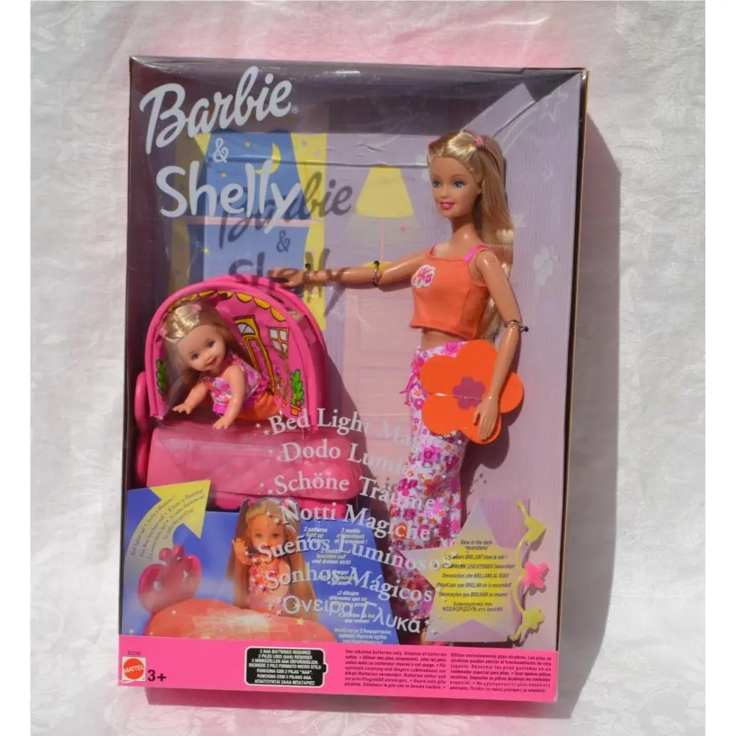 Barbie and Shelly Kelly Bed Light Magic Doll Playset 2003 Mattel B2248