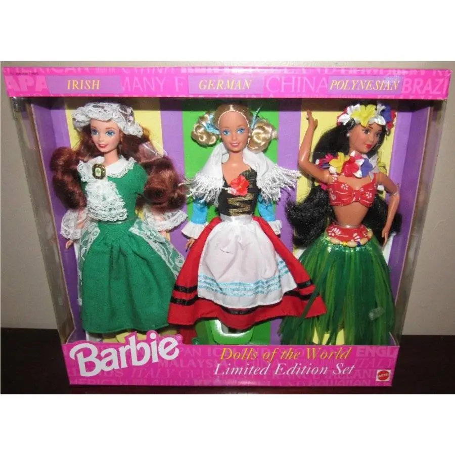 Mib/nrfb Barbie L.e. Irish German Polynesian Dolls OF The World C 1994