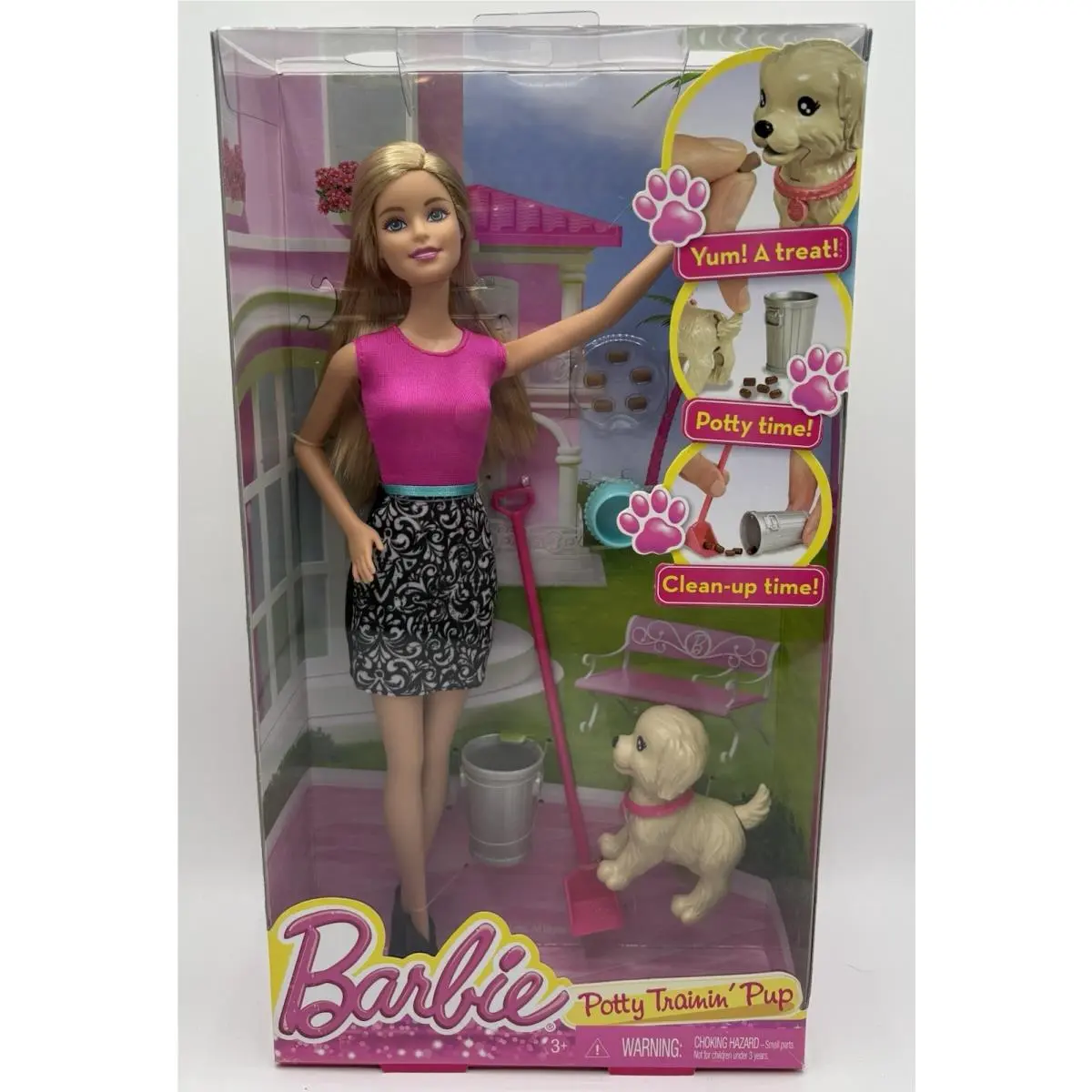 2014 Barbie Potty Trainin’ Pup CFN43 Life in The Dreamhouse Dog Eats Poops