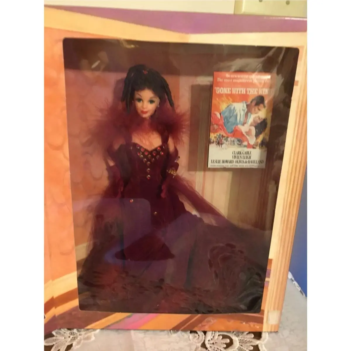 Gone with The Wind Barbie AS Scarlett Burgandy Gown Doll Hollywood Legends Nrfb