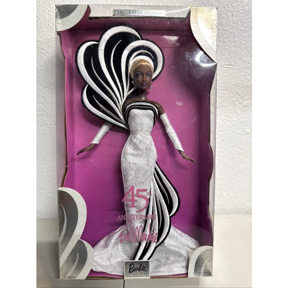 African American Barbie Doll 2003 45th Anniversary By Bob Mackie Black AA B3453