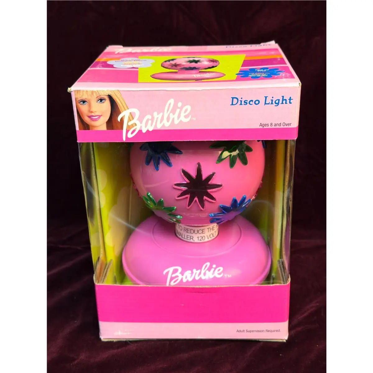 Vtg 2002 Barbie Disco Light Pink Rotating Lamp Mattel Y2K