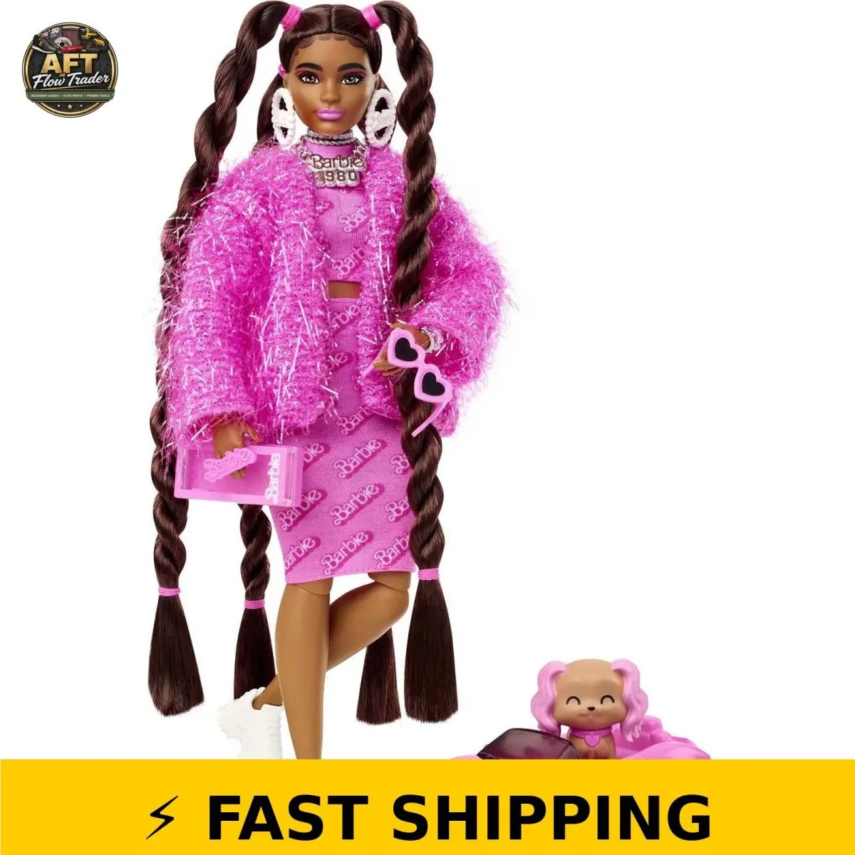 Barbie Extra Fashion Doll with Pink Outfit Accessories