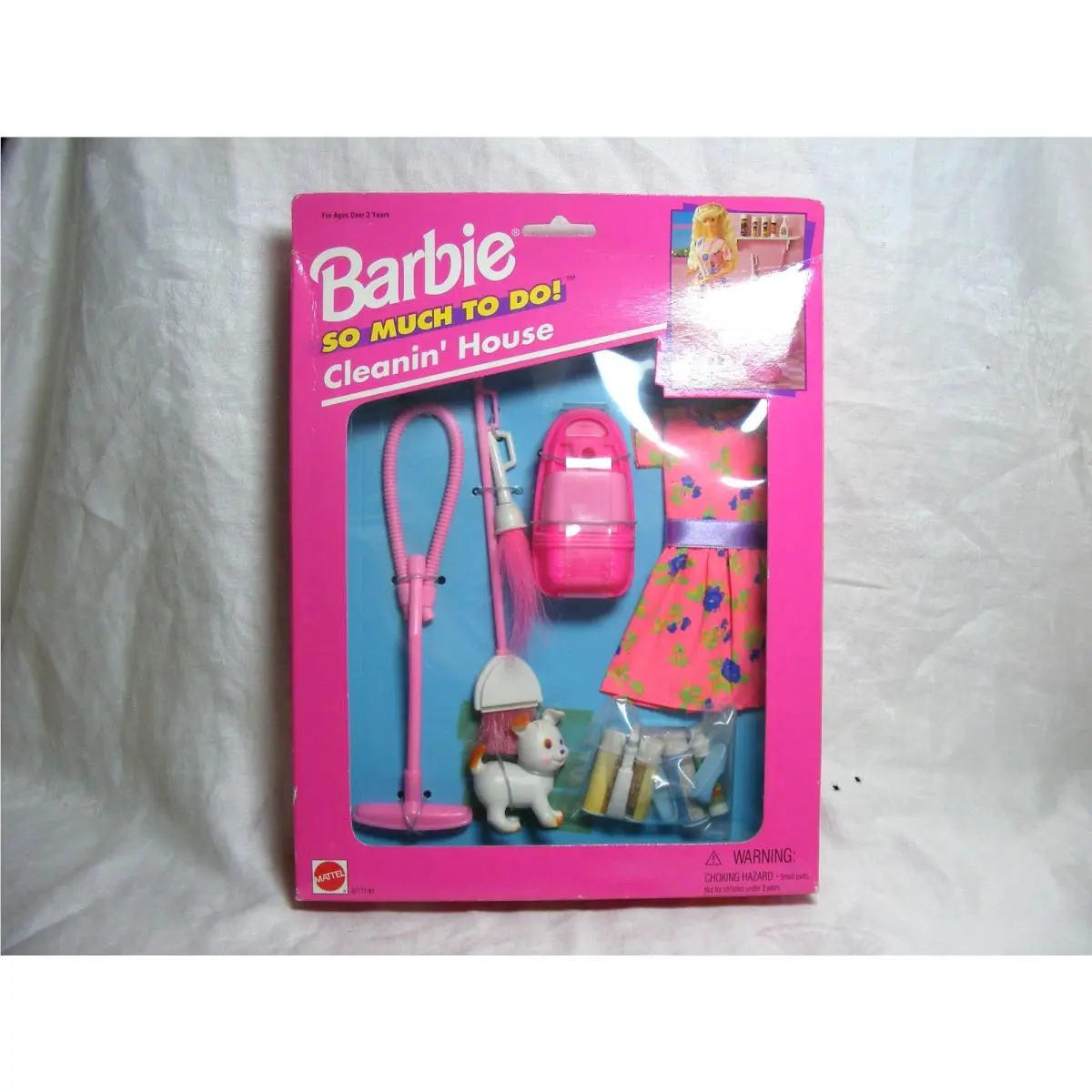 Vintage 1995 Barbie Collectable So Much To Do Cleanin` House Accessories J-2