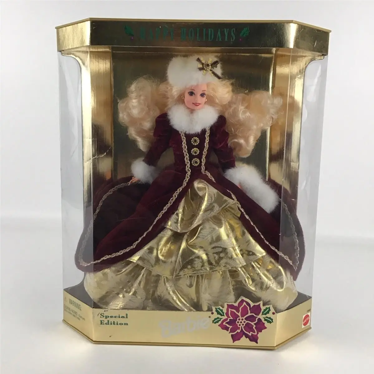 Barbie Happy Holidays Fashion Doll Special Edition Burgundy Vintage 1996 Mattel