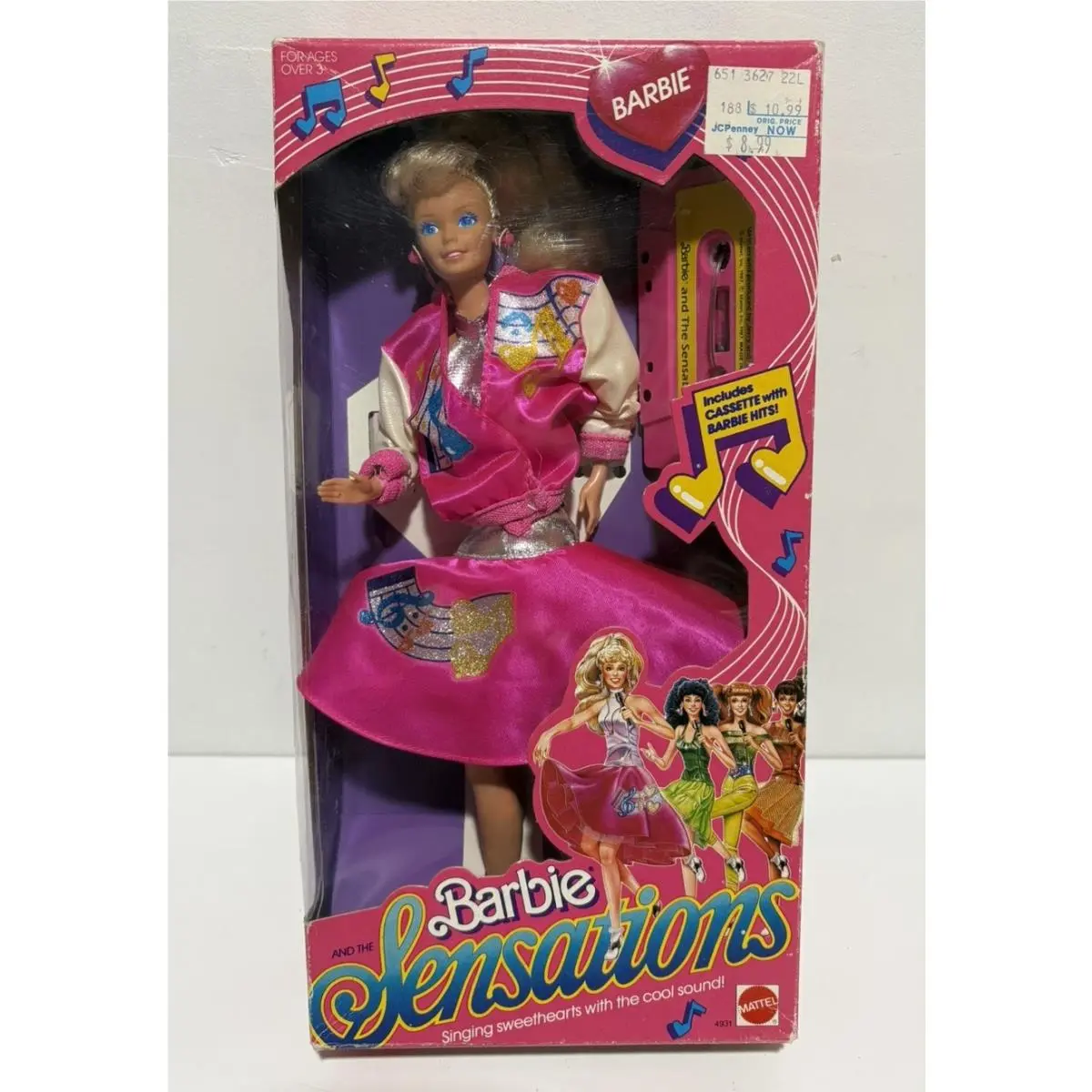 Vintage Mattel Barbie The Sensations Doll w/ Cassette Tape 4931 1987