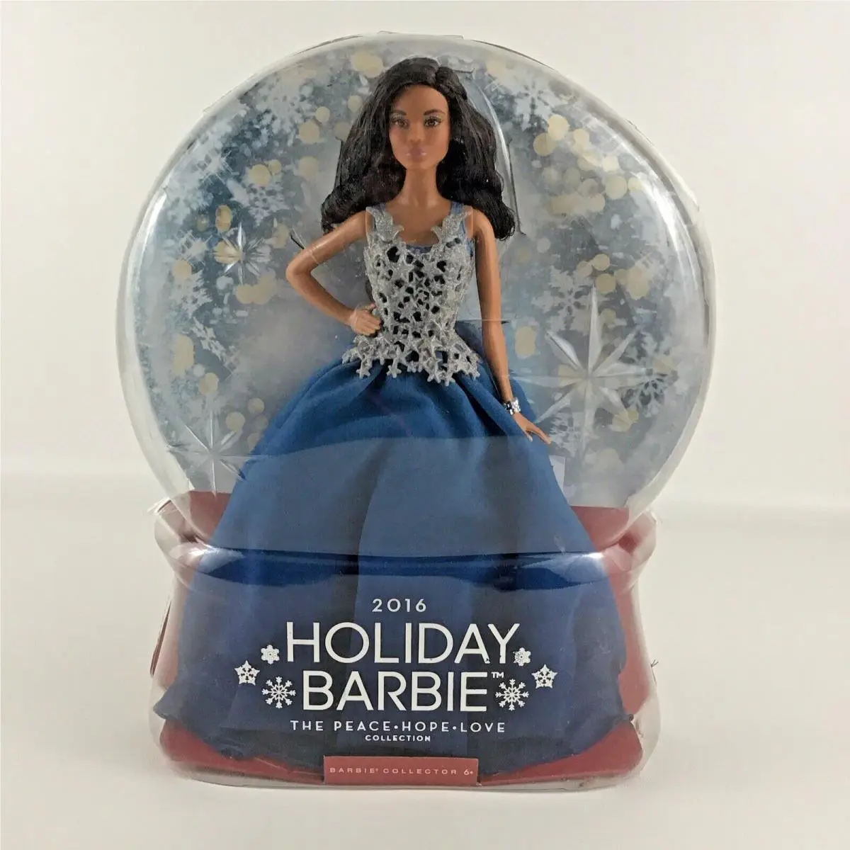 Barbie 2016 Holiday Peace Hope Love Collection African American Doll Blue Mattel