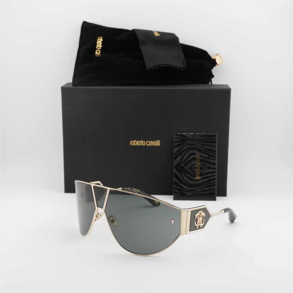 Roberto Cavalli SRC093 0300 Shiny Total Rose Gold/smoke 76-11-125 Sunglasses