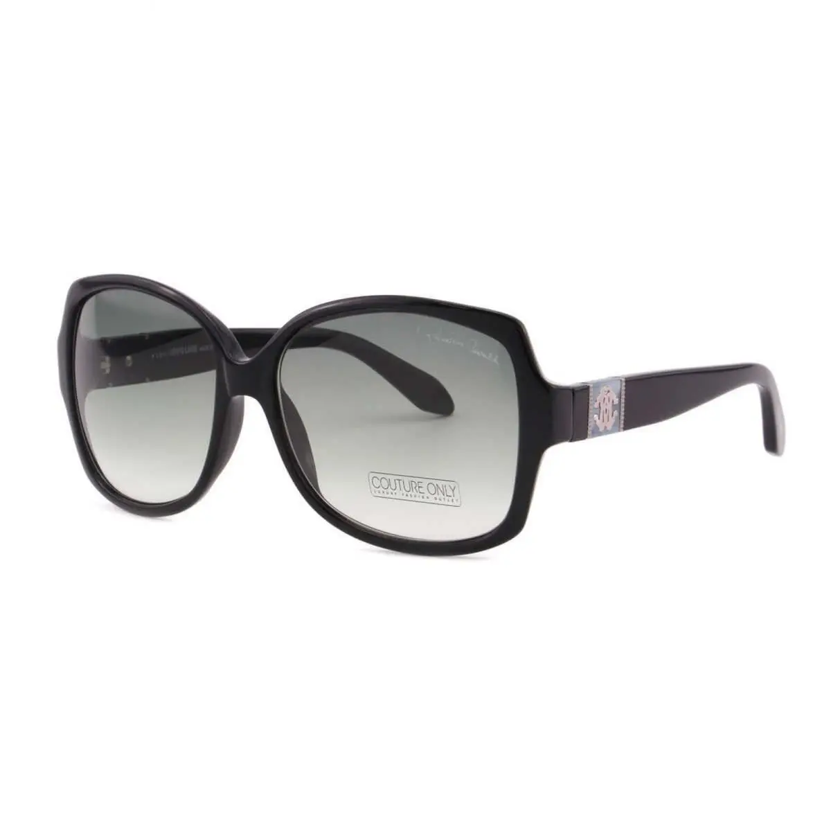 Women Large Square Sunglasses RC651 Black Gray-olive Lens by Roberto Cavalli