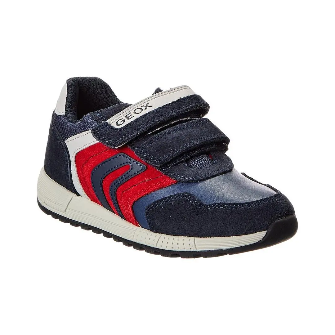 Geox Alben Leather-trim Sneaker 34 Eu 3 Little Kid Us