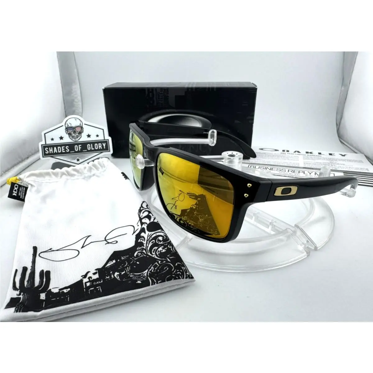 Oakley Holbrook Shaun White Polished Black 24K Gold Iridium Sunglasses OO9102-08