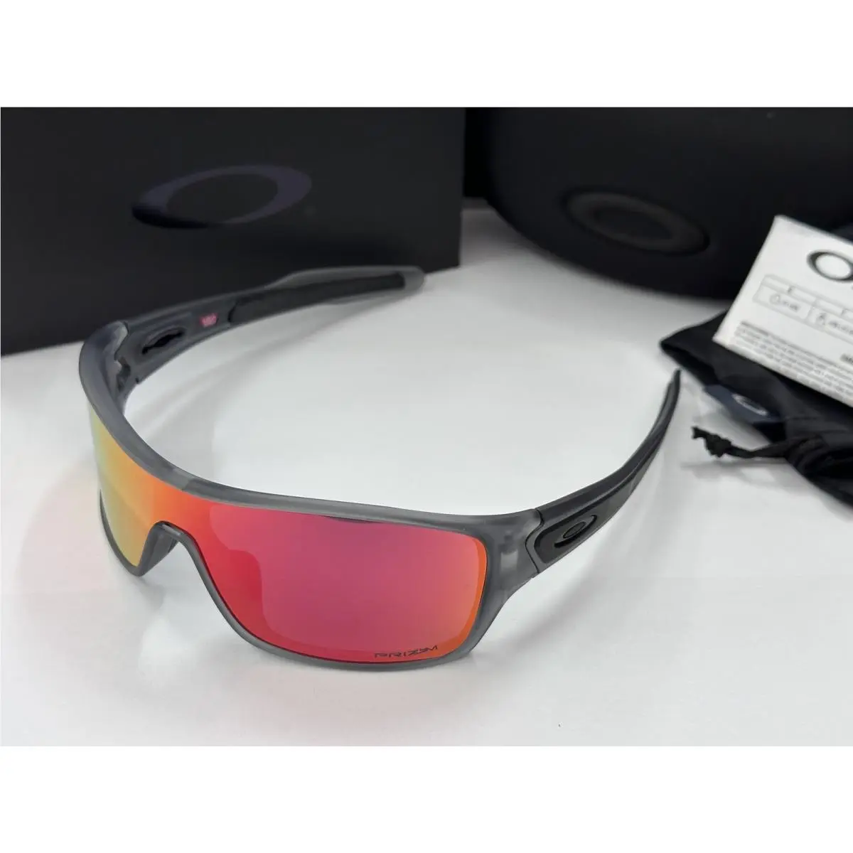 Turbine Rotor Sunglasses Matte Transparent Grey Ink /red Prizm OO9307 by Oakley