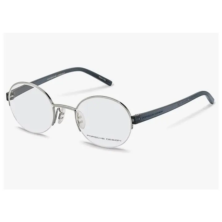 Design Men`s Eyeglasses P8350 Silver Gray Round Frames by Porsche