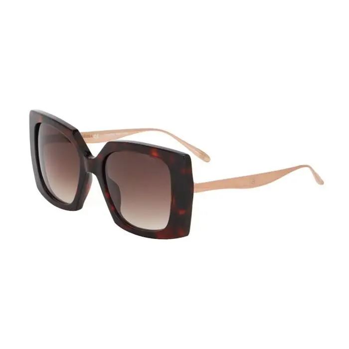 Elegant Abstract Chic Carolina Herrera SHN616M-0786 54 Havana Gold