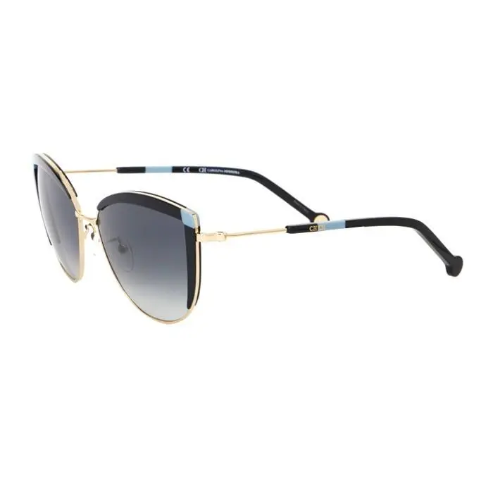 Luxurious High-end Carolina Herrera Women`s Sunglasses SHE149 300K Black Blue