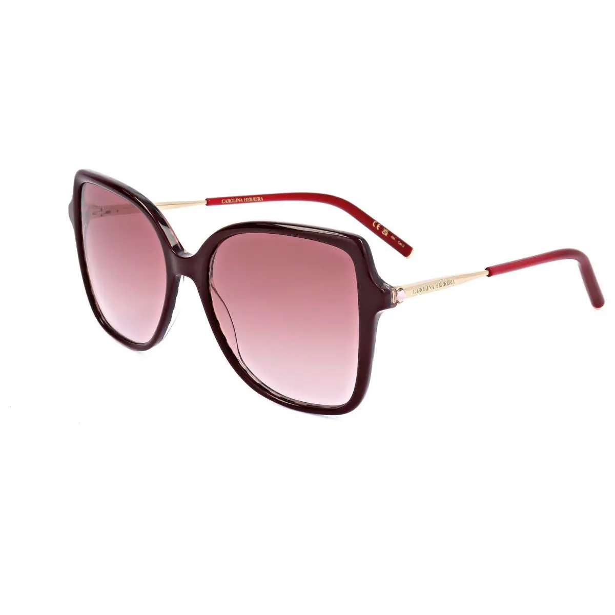 Carolina Herrera Women`s 55 mm Burgundy Gold Sunglasses HER0179-S-6K3-55
