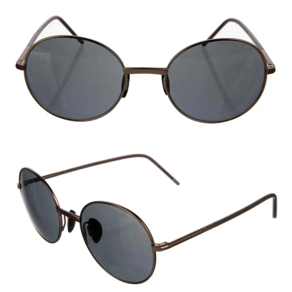 Design - P`8631-C Unisex Brushed Brass Round Sunglasses 52-20-145 by Porsche