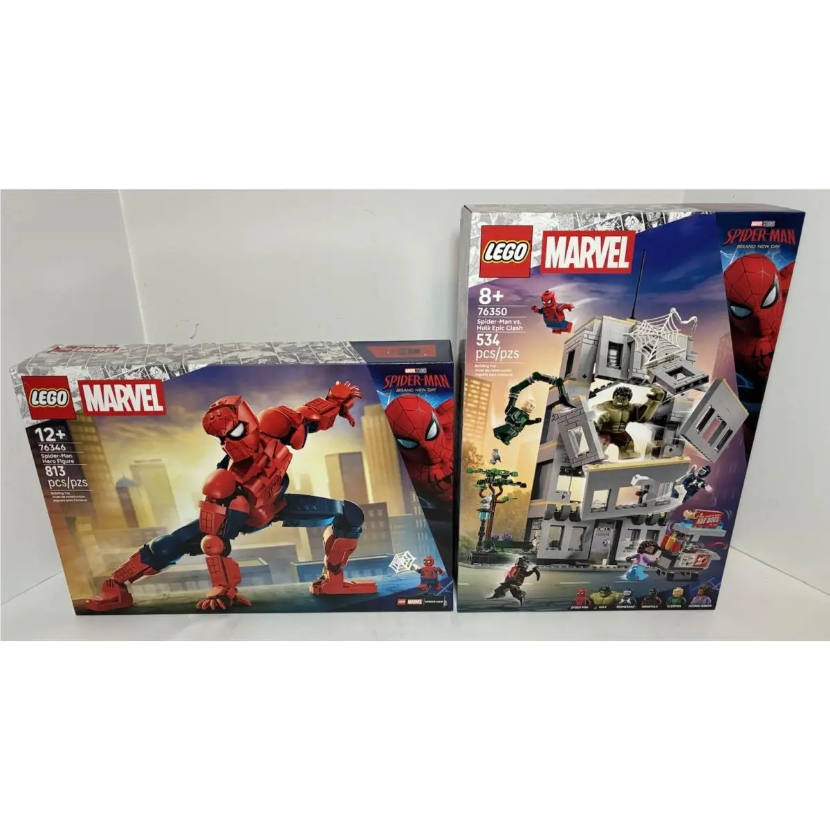 Lego Marvel: Spider-man Vs. Hulk Epic Clash 76350 76346 Two Sets