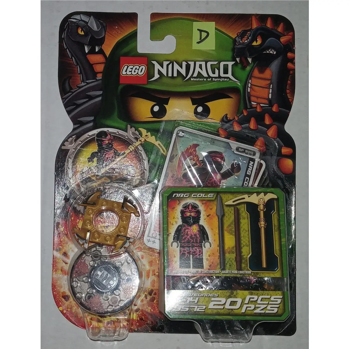 Lego Ninjago Masters of Spinjitzu Nrg Cole 9572 Battle Spinner Complete