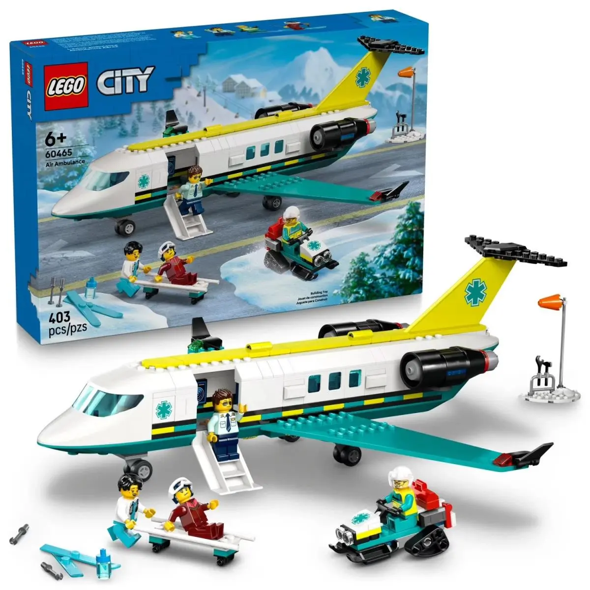 Lego City 60465 Emergency Air Ambulance Airplane Building Toy For Kids