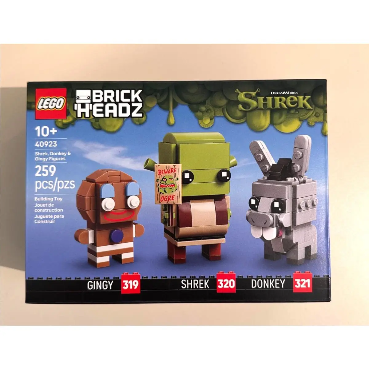 Lego Brickheadz 40923 Shrek Donkey and Gingy Building Toy Set 259 Pieces