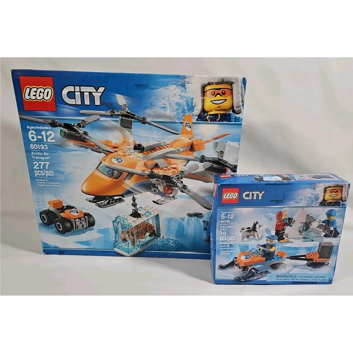 2019 Lego City Artic 60193 Air Transport 60191 Sabertooth Tiger Minifigure