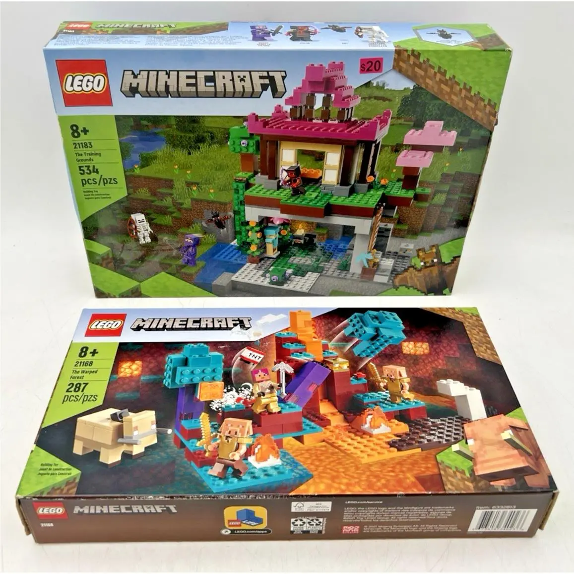 2 Lego Minecraft 21168 The Warped Forest 21183 The Training Grounds Nisb