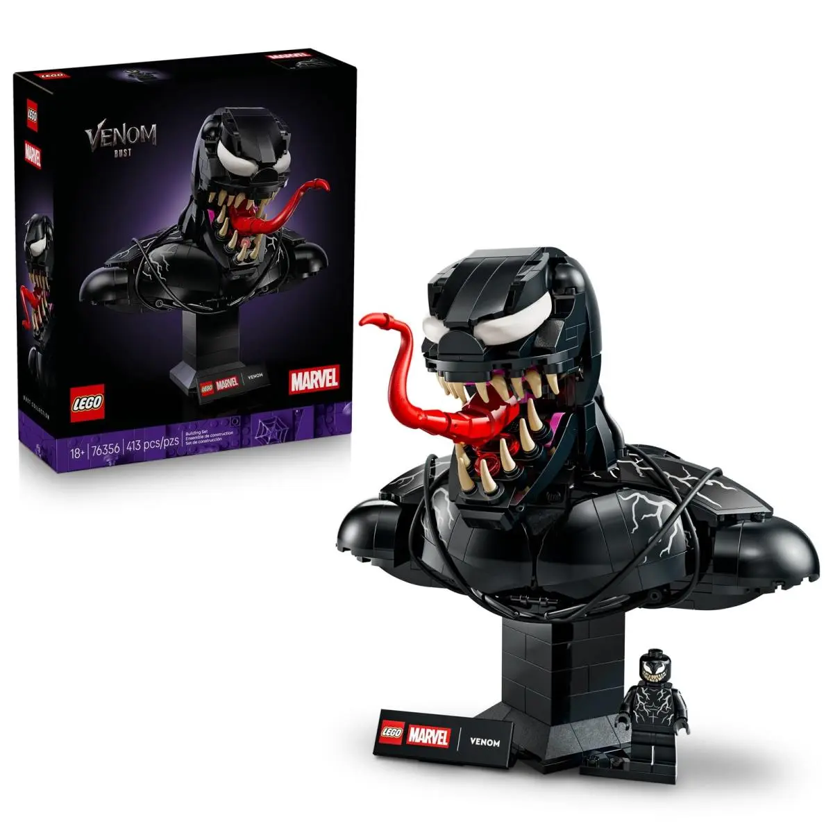 Lego Marvel Venom Bust Building Set 413 Pieces Includes Venom Minifigure