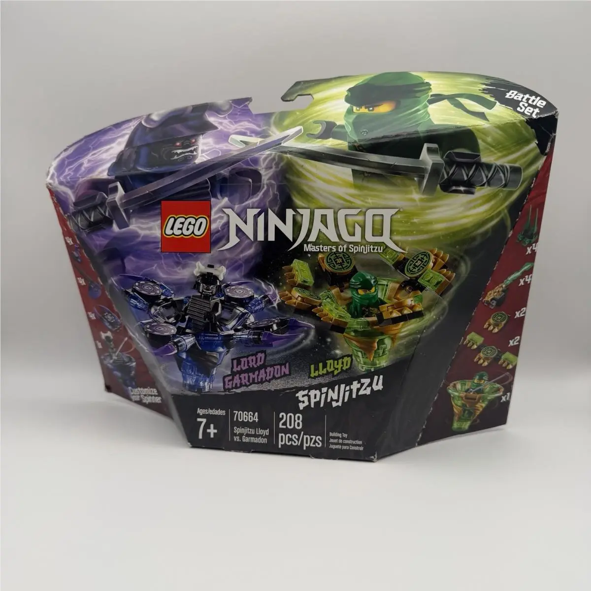 Lego Ninjago Spinjitzu Lloyd Vs. Lord Garmadon Battle Set 70664 Age 7+ 208 Pcs