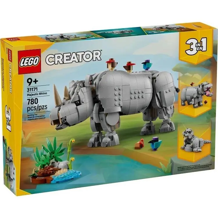 Lego Creator 3 in 1 Wild Animals: Majestic Rhino 31171