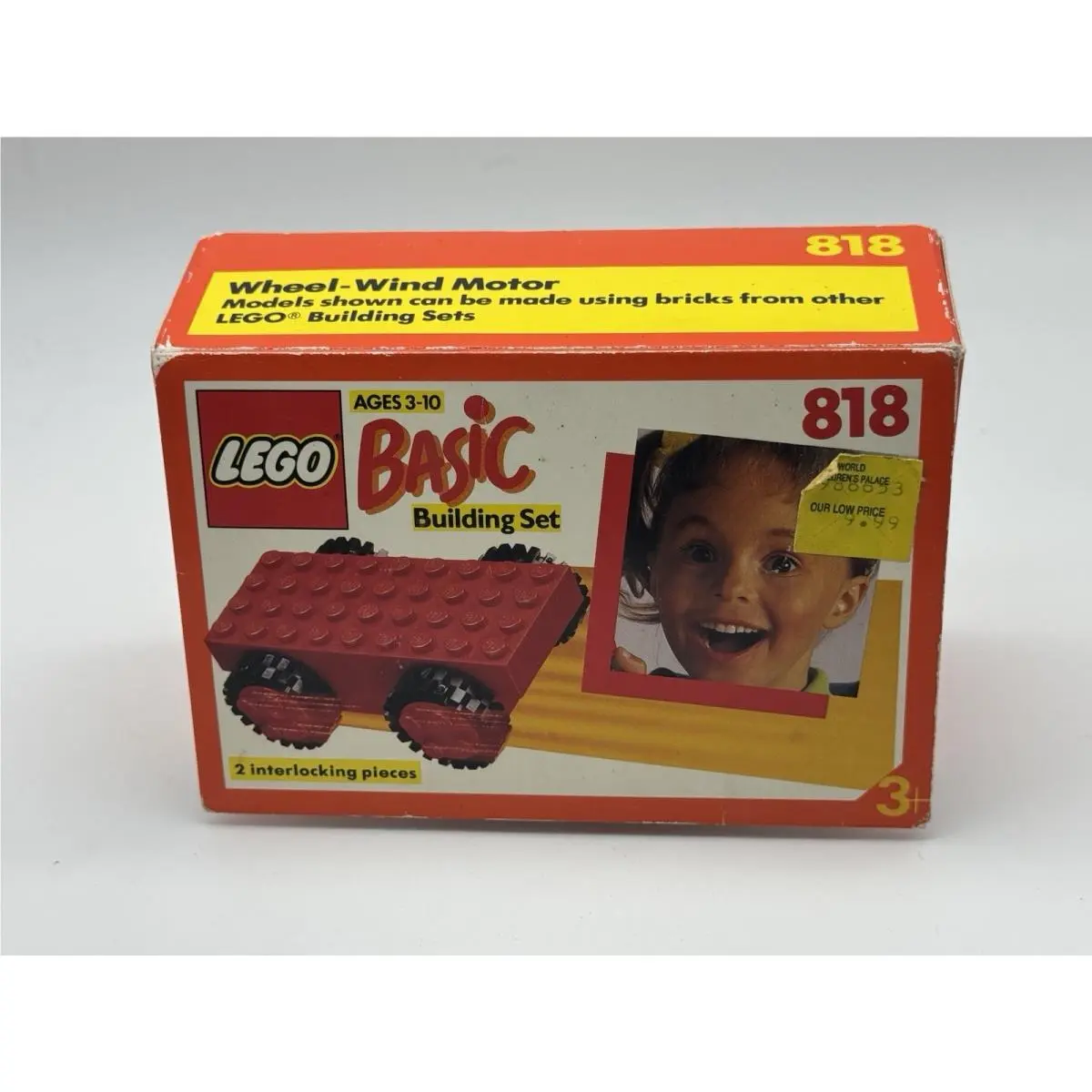 Old Stock Vintage Lego Basic 818 Pull Back Motor - Wheel Wind Motor