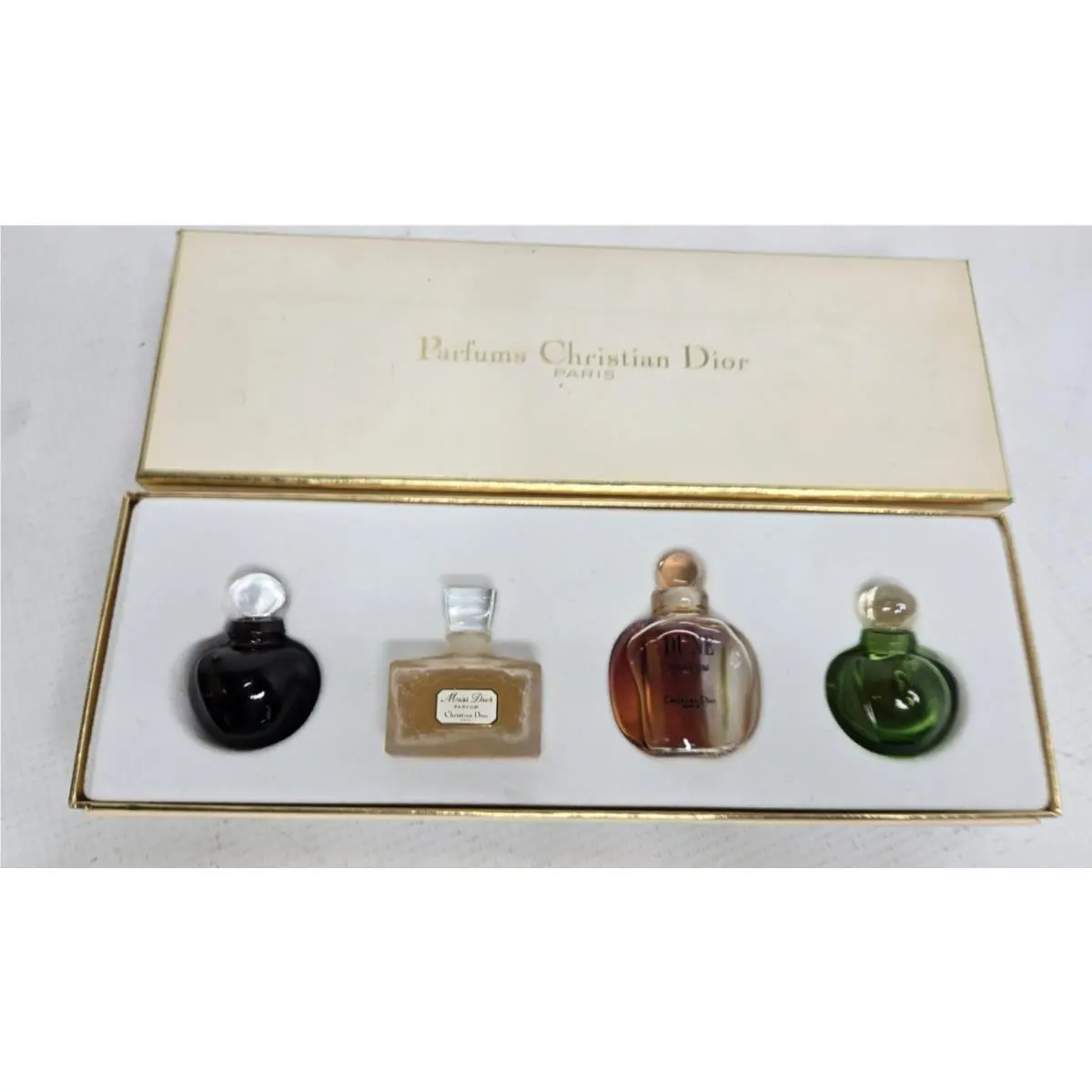 Vtg Christian Dior Miniatures 4x 5ml Pure Parfum Poison-tendre-dune-miss D. Set