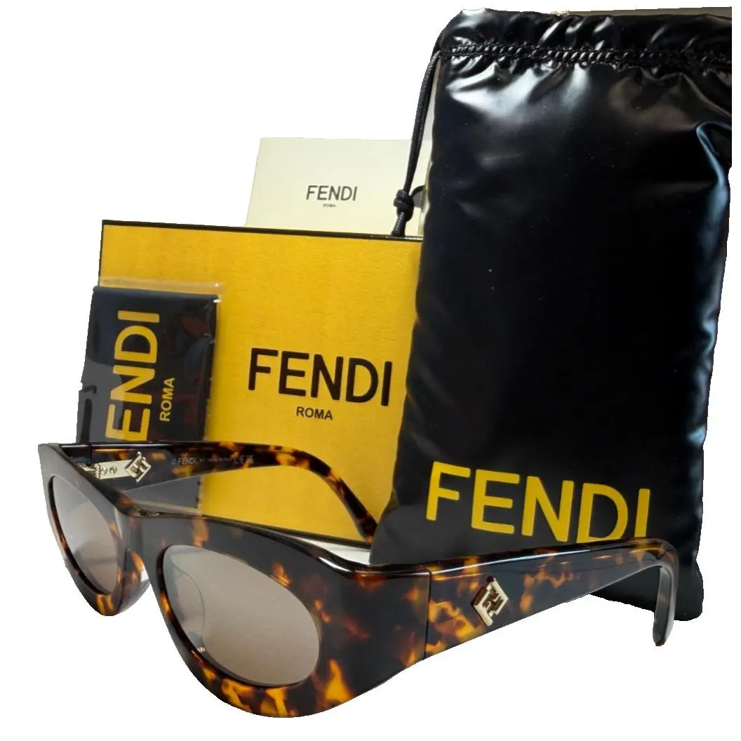 Fendi FE40177I 56G Coloured Havana/brown Mirror Lens Sunglasses 51-18