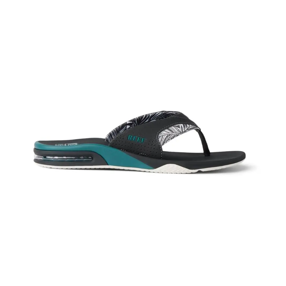 Reef Men`s Fanning Bottle Opener Water-friendly Flip-flops - Grey/palm/spruce - Tan Spruce