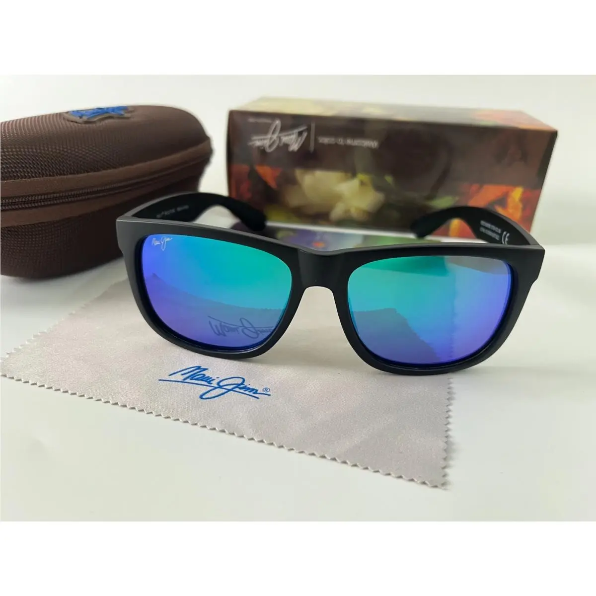 Red Sands Matte Black Frame + Blue Polarized Sunglasses by Maui Jim