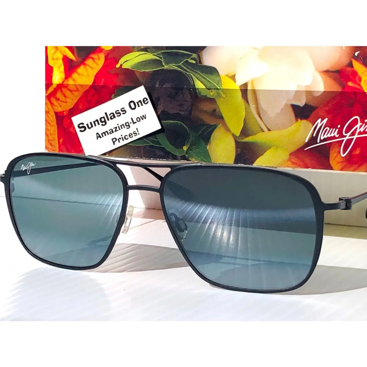 Maui Jim Beaches Matte Black Polarized Neutral Gray Lens Sunglass 541-01