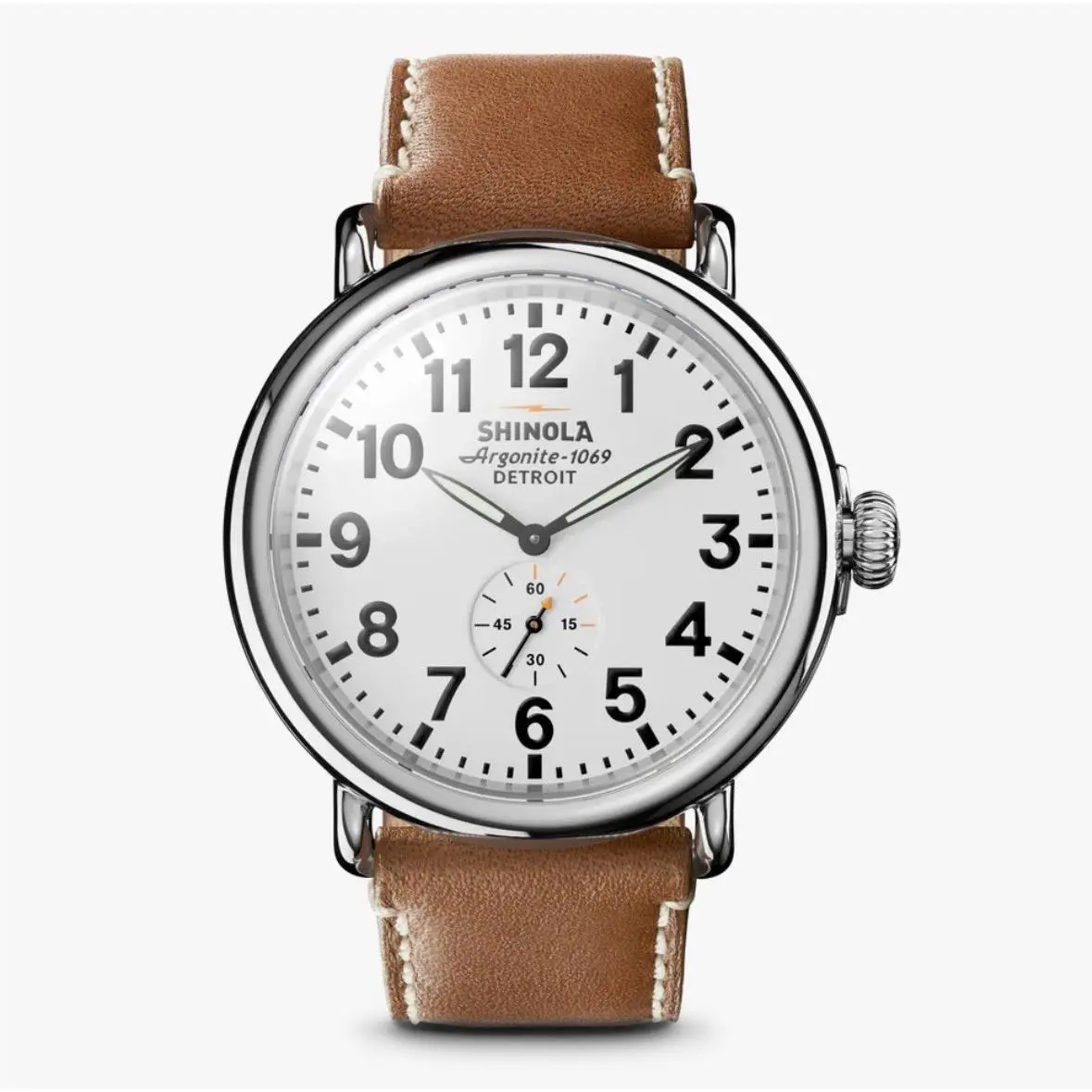 Shinola Runwell Quartz Watch Argonite 1069 White Dial 47mm W/tag Engraved