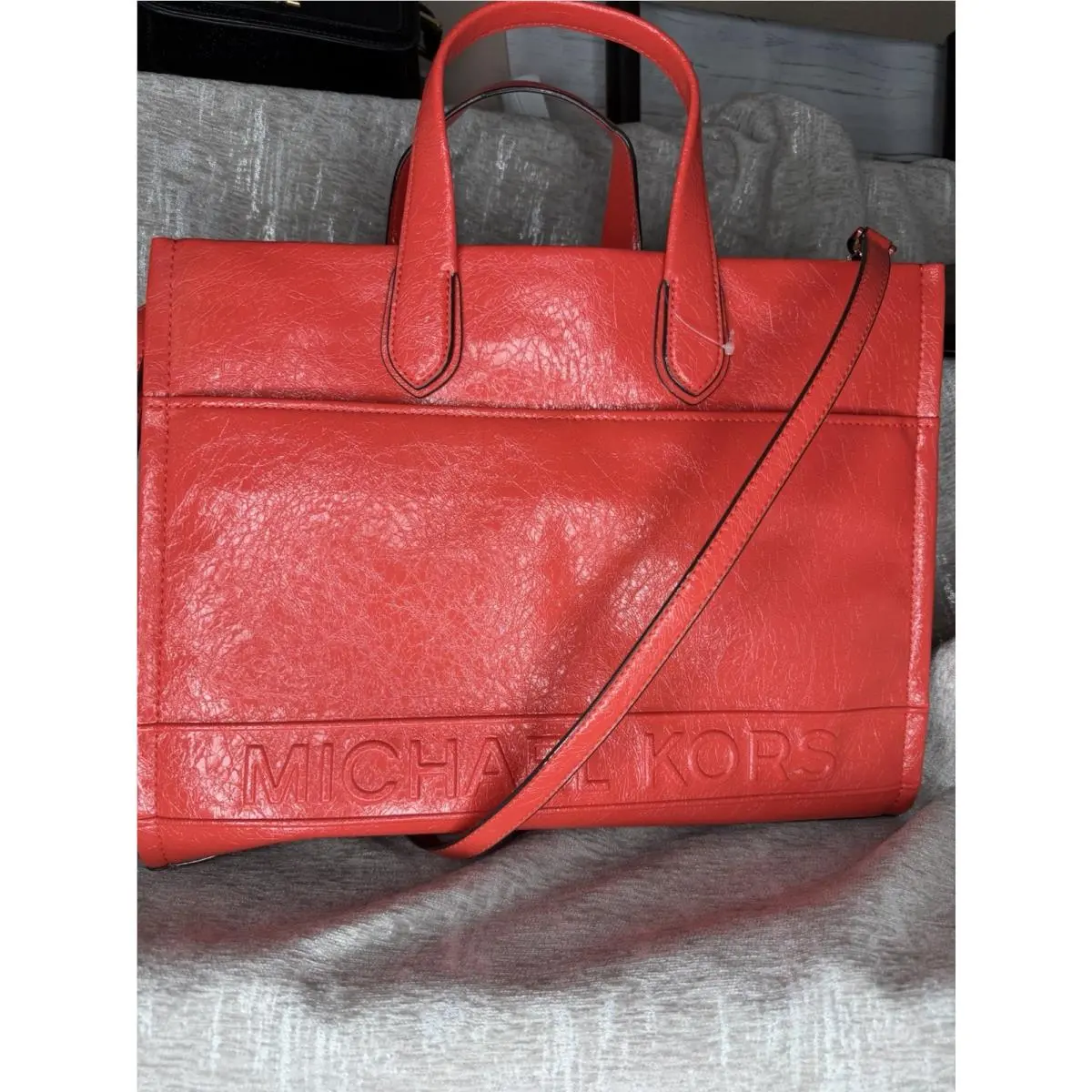 Gigi Large Grab Tote Womens LG Burnt Sienna Orange Red Leather by Michael Kors